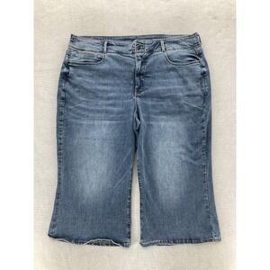 NYDJ Jeans Womens 18WP Blue Wide Leg Cool Embrace Lift Tuck Stretch Denim Crop